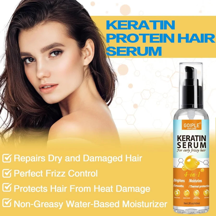 Keratin Protein Serum Heat Thermal Protection Spray Rose Water Mist Smooth & Moisturize