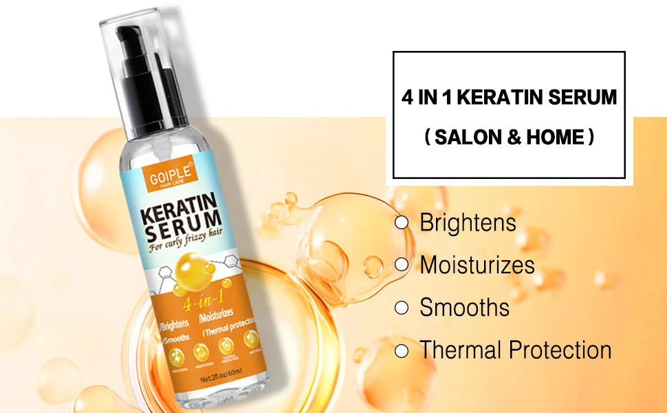 Keratin Protein Serum Heat Thermal Protection Spray Rose Water Mist Smooth & Moisturize