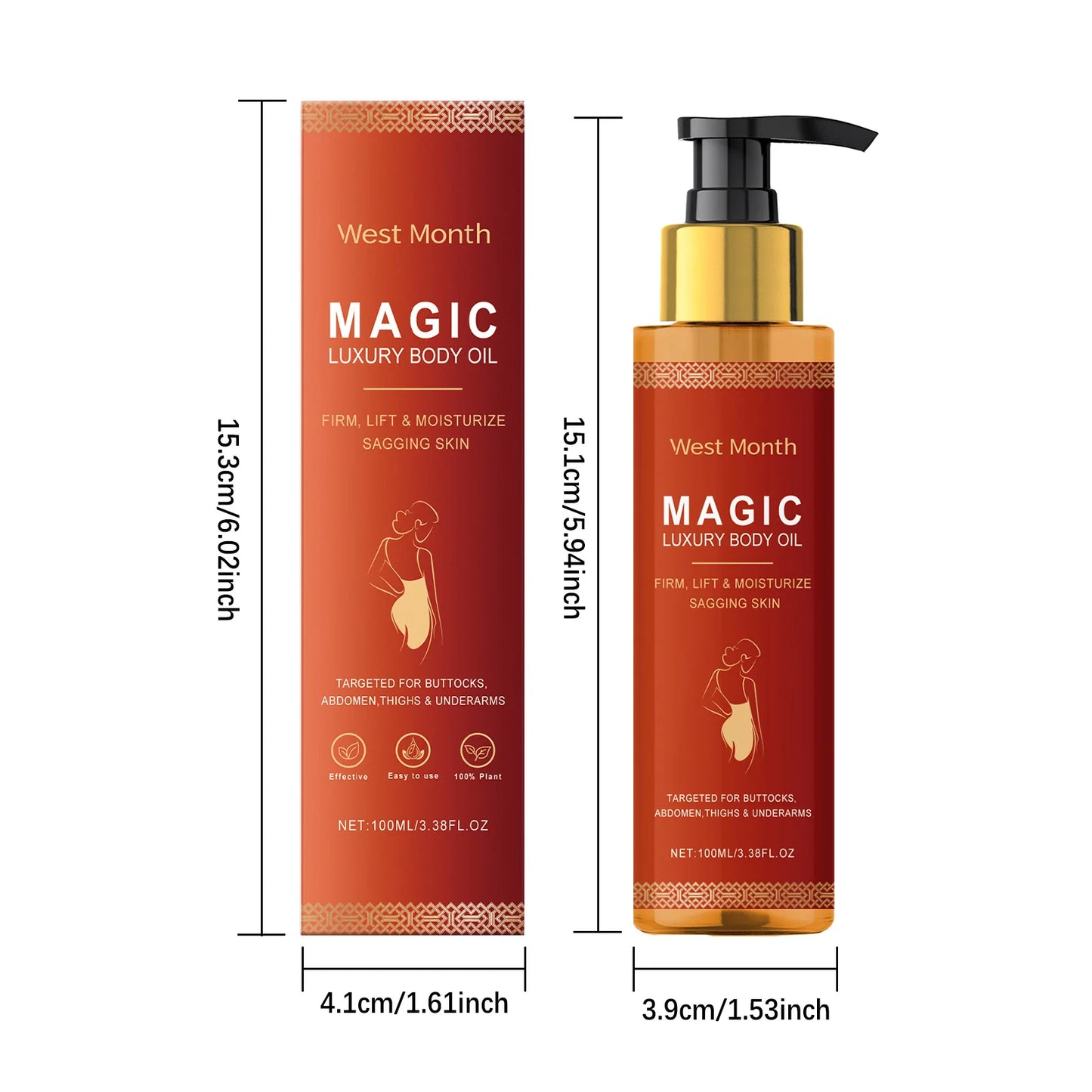 Magic Luxury Body Oil Deeply Moisturizing Dry Skin Tightening Firming