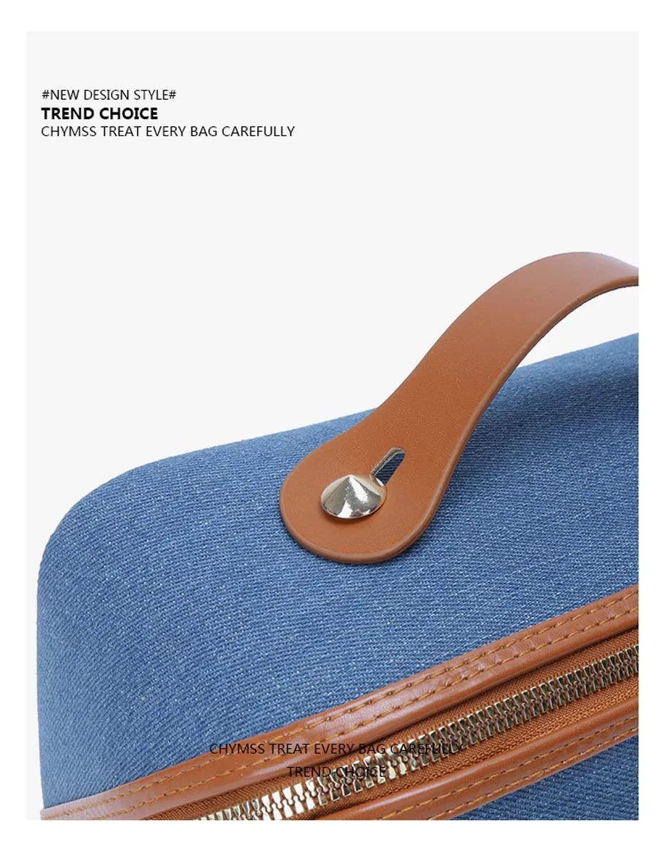 New denim organiser makeup bag for women