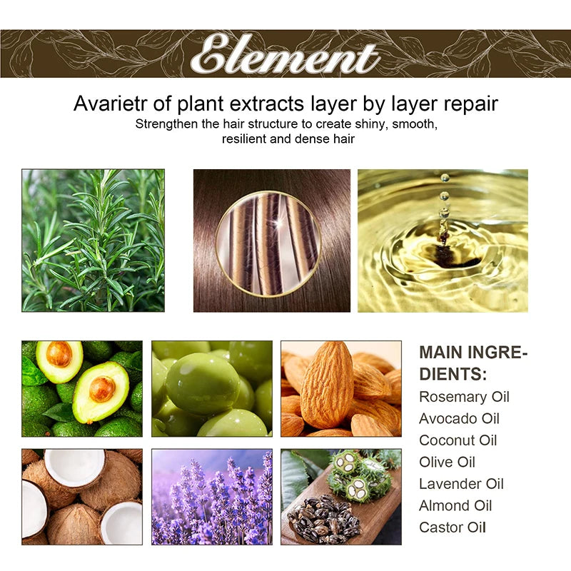 Rosemary Hair Essential Oil Veganic Prevent Hair Loss Smooth Hairs Nourish Hair Care Oil 60ml