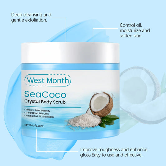 Coconut Body Scrub Remove Dead Skin Exfoliating Sea Salt