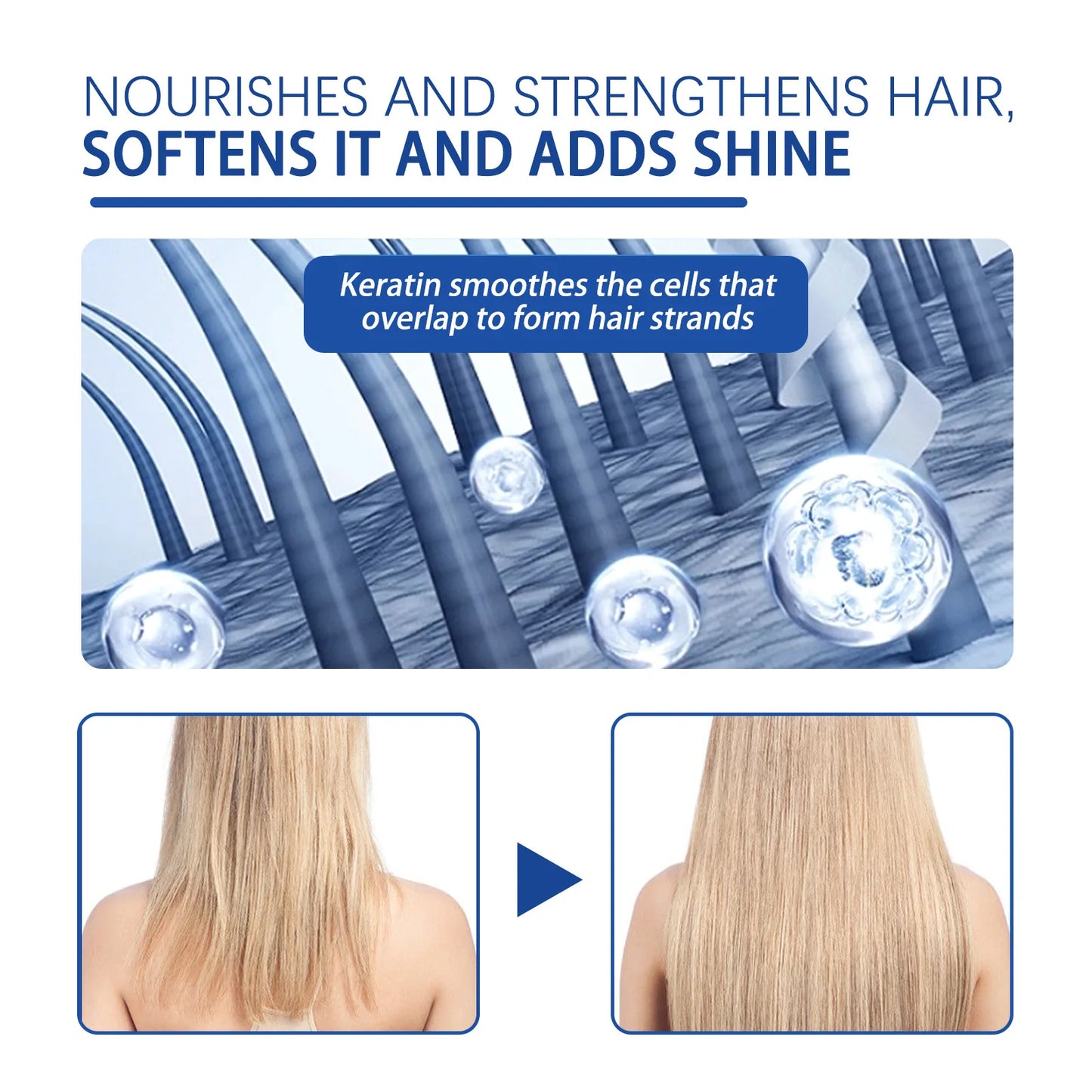 Protein Straight Hair Cream Repairs Damaged Hair Smoothes Frizz and Split Ends
