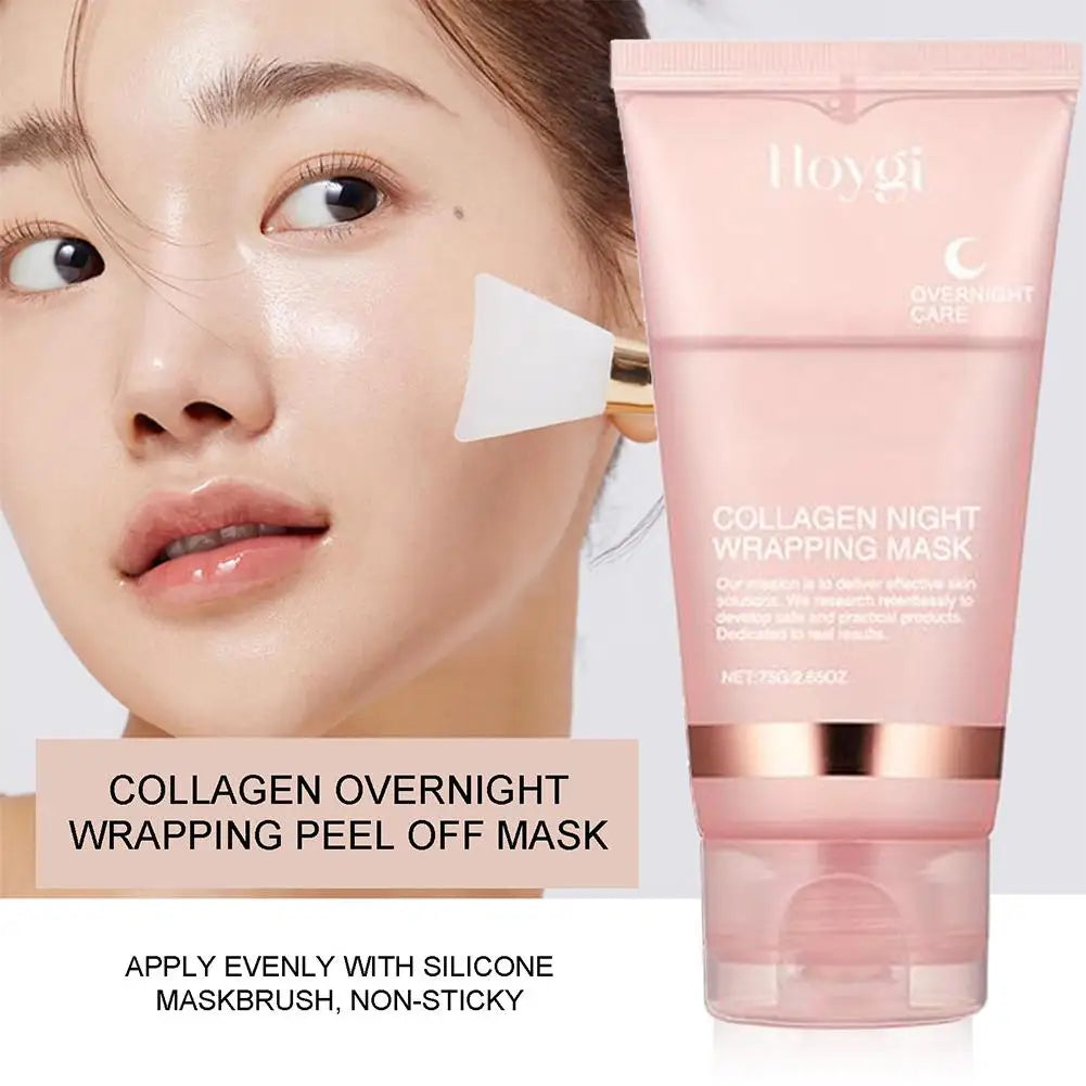 Collagen Overnight Peel Off Facial Mask, Collagen Deeply Hydrates Night Care Mask Cream 75ml