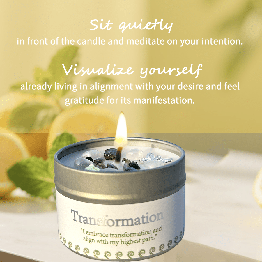 Law of Attraction Metamorphosis New Beginnings Manifestation Candle Crystal Ritual Scented Candle