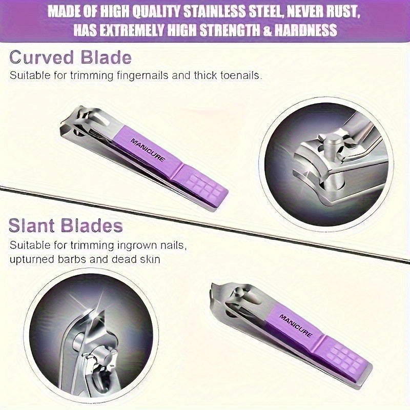 Premium Stainless Steel Nail Care Tool Set in 3 Colors Available