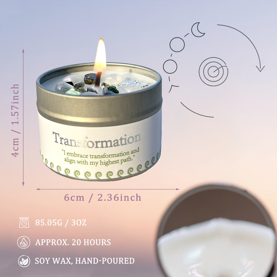 Law of Attraction Metamorphosis New Beginnings Manifestation Candle Crystal Ritual Scented Candle