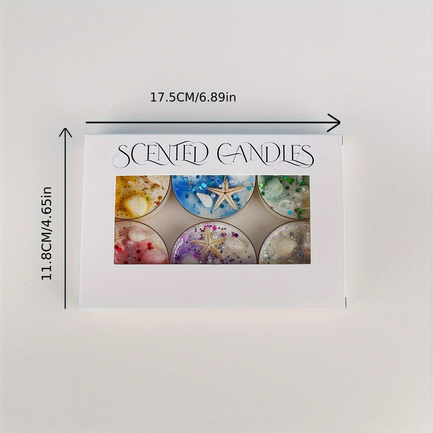 6pcs/Gift Box New Shell Theme Aromatherapy Candles with Pearl Sequin Decoration